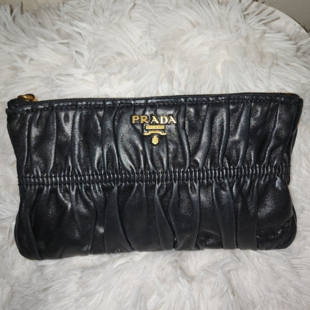 Prada Black Leather Clutch